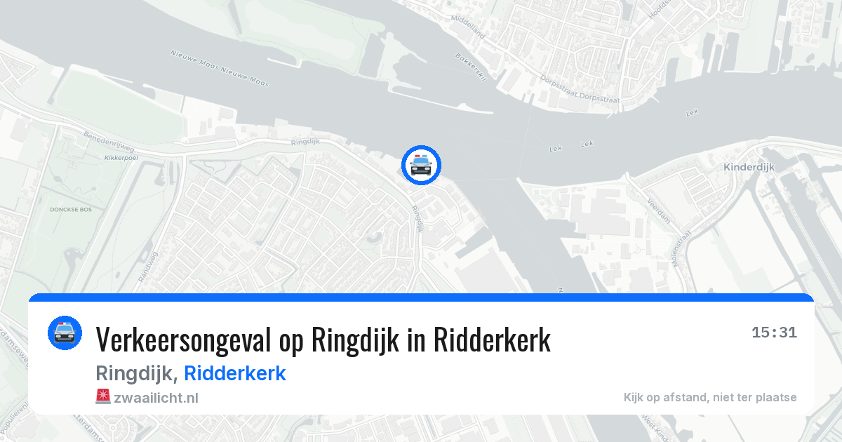 Verkeersongeval op Ringdijk in Ridderkerk — 20 jun 2026