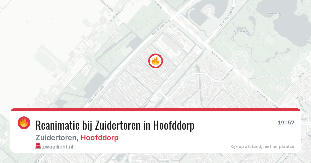 Reanimatie bij Zuidertoren in Hoofddorp — 14 mrt 2026