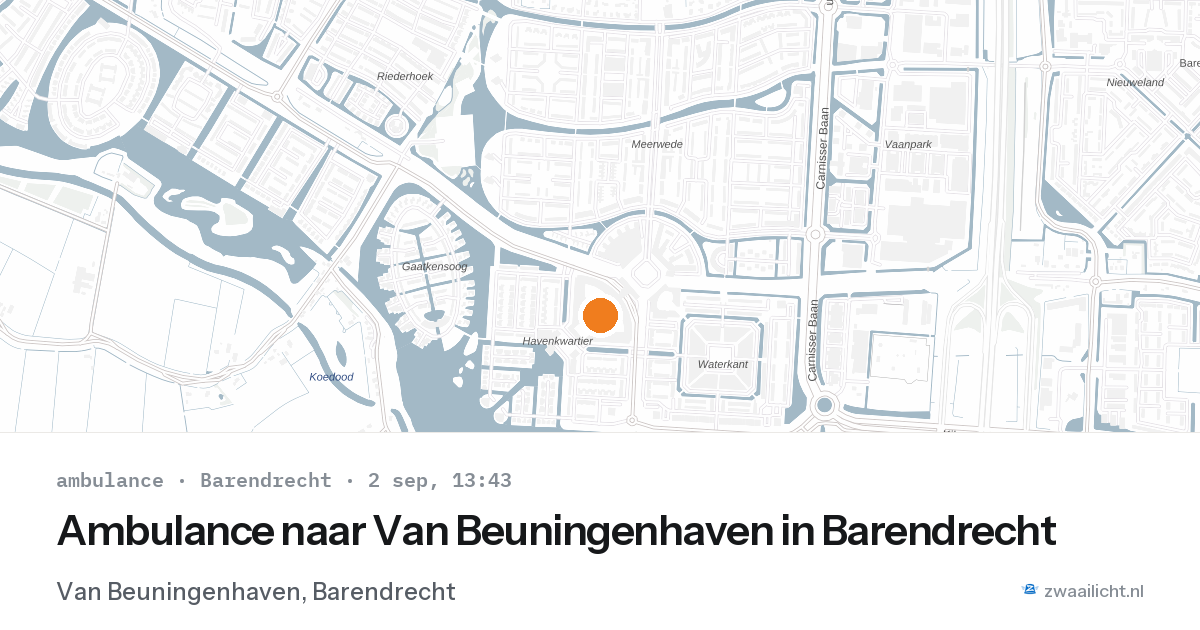 Ambulance naar Van Beuningenhaven in Barendrecht — 2 sep 2026
