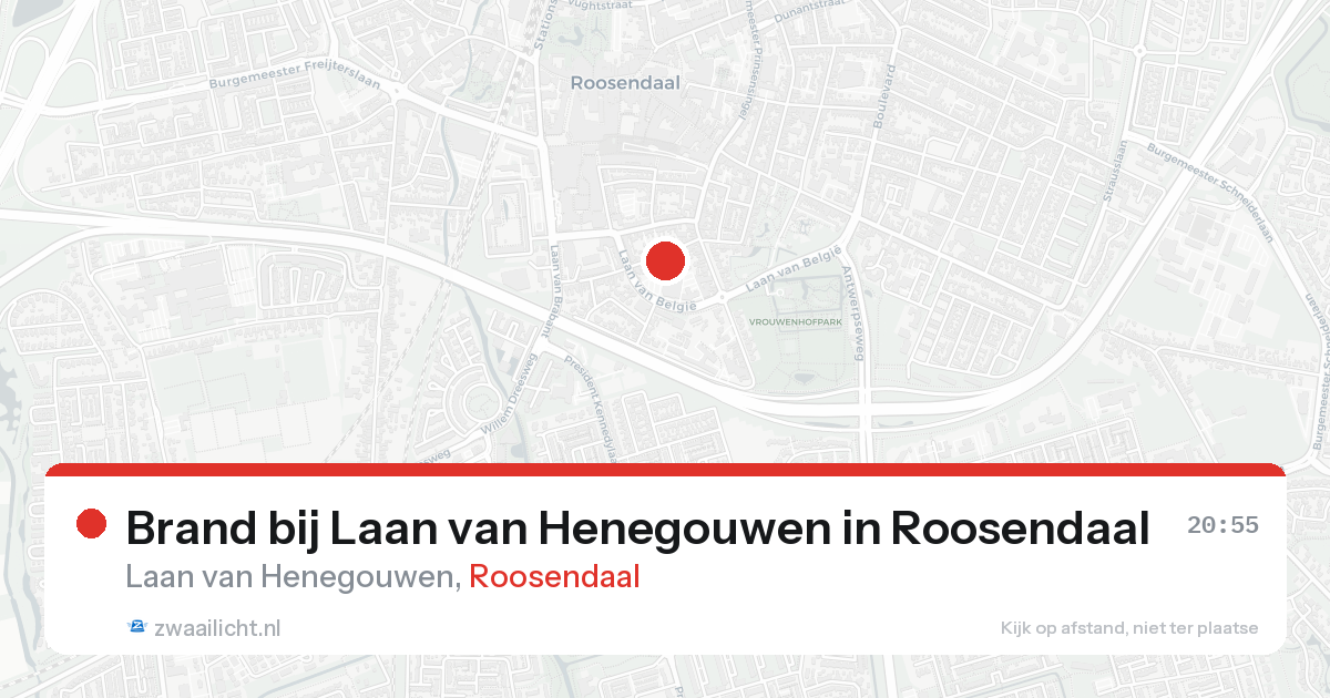 Brand bij Laan van Henegouwen in Roosendaal — 21 aug 2026