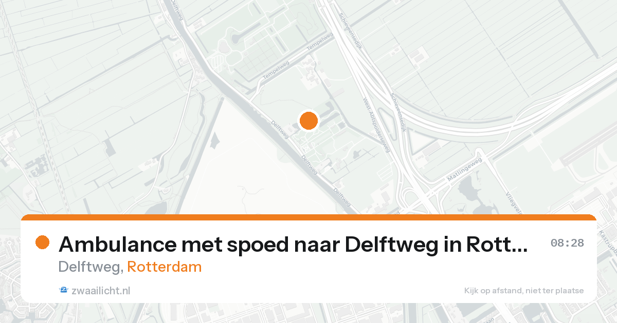 Ambulance met spoed naar Delftweg in Rotterdam — 22 aug 2026