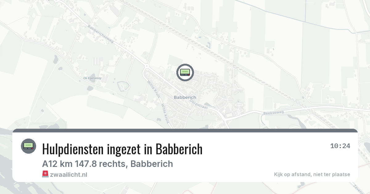 Hulpdiensten ingezet in Babberich — 5 jul 2026 | 🚨 Zwaailicht.nl