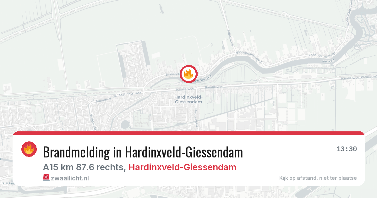 Brandmelding in Hardinxveld-Giessendam — 26 jun 2026