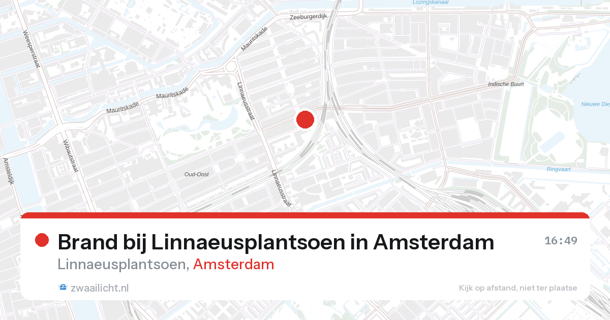 Brand bij Linnaeusplantsoen in Amsterdam — 21 jun 2026