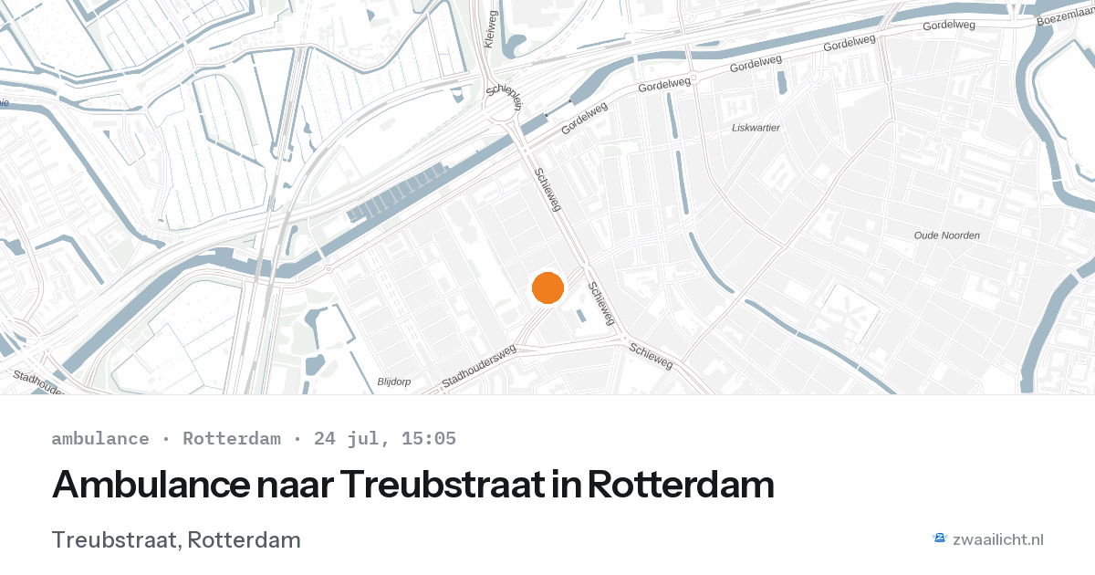 Ambulance naar Treubstraat in Rotterdam — 24 jul 2026