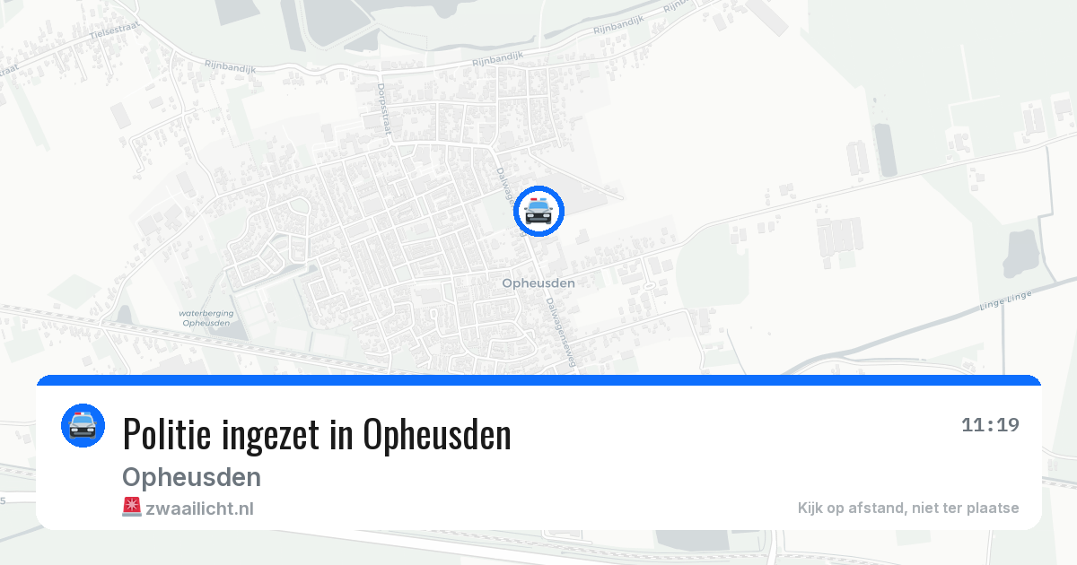 Politie ingezet in Opheusden — 19 jun 2026 | 🚨 Zwaailicht.nl