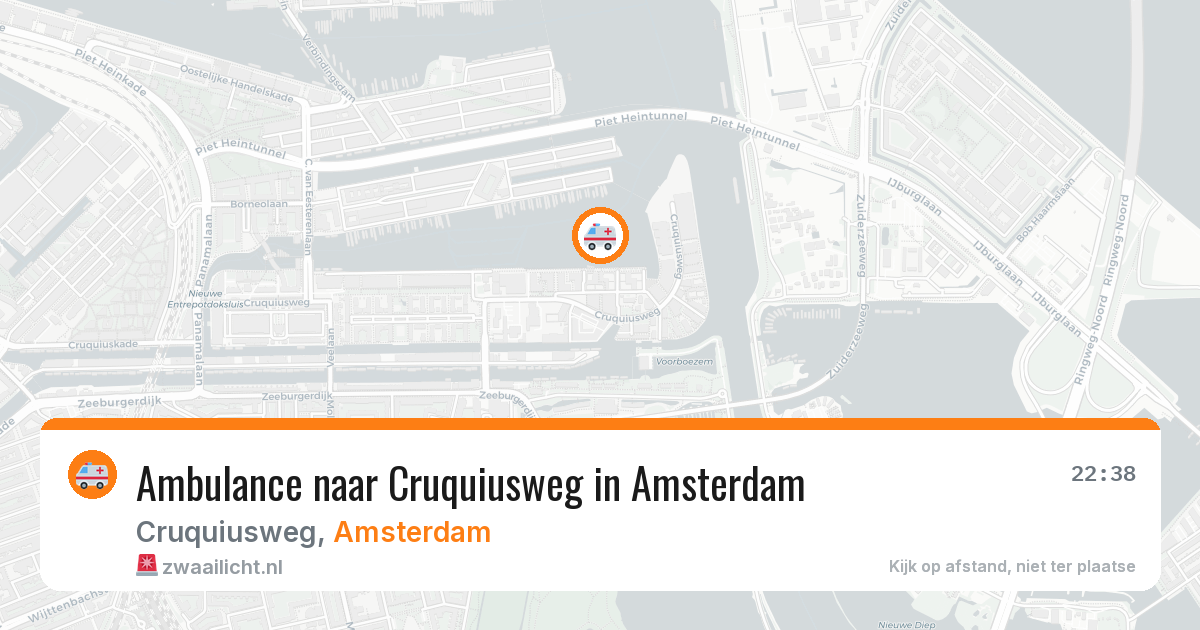 Ambulance naar Cruquiusweg in Amsterdam — 20 jun 2026