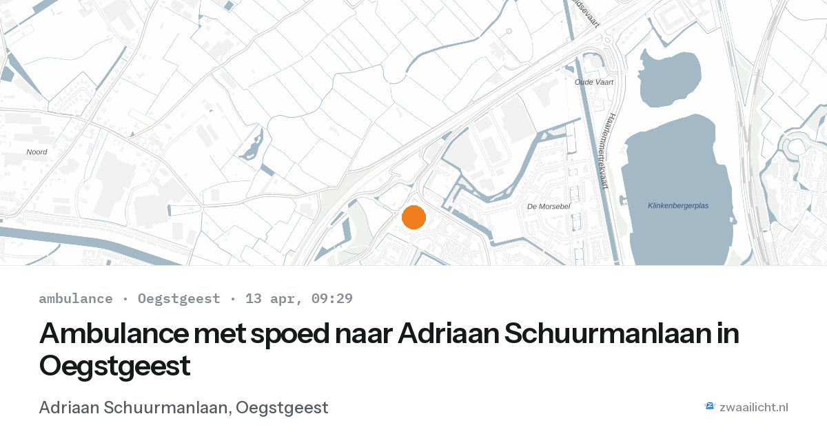 Ambulance met spoed naar Adriaan Schuurmanlaan in Oegstgeest — 13 apr 2026