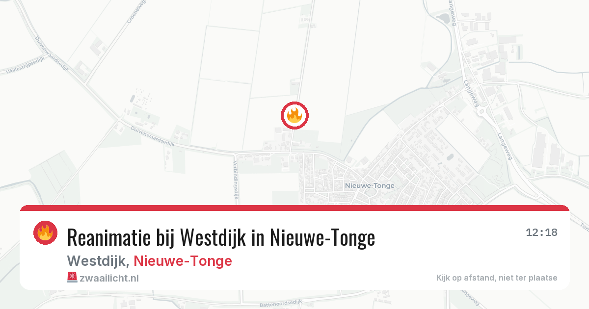 Reanimatie bij Westdijk in Nieuwe-Tonge — 13 apr 2026