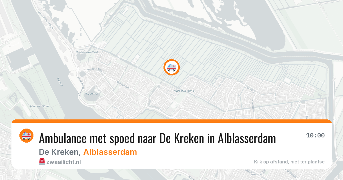 Ambulance met spoed naar De Kreken in Alblasserdam — 17 jul 2026