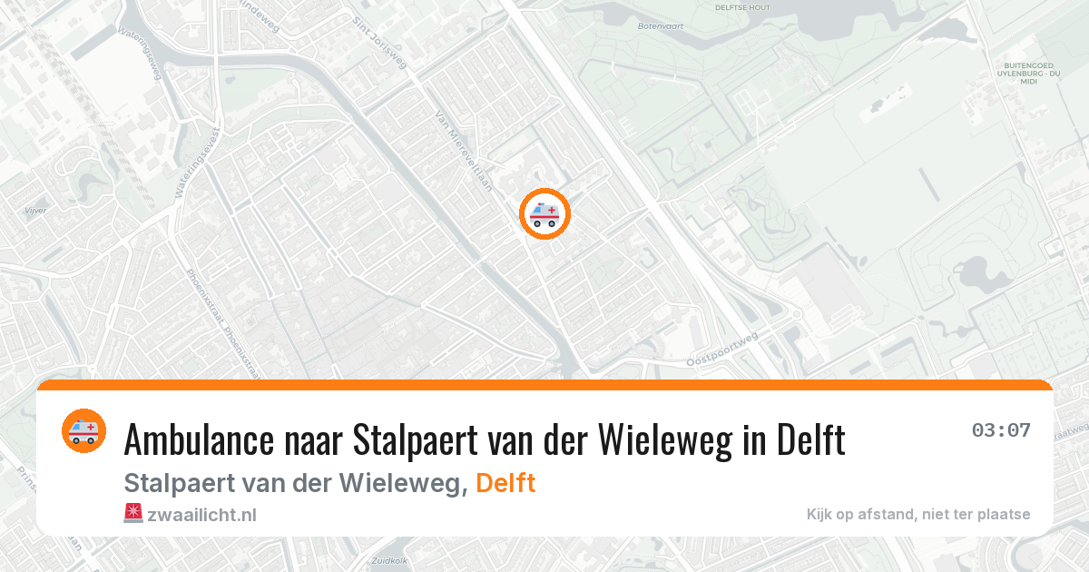 Ambulance naar Stalpaert van der Wieleweg in Delft — 13 aug 2026