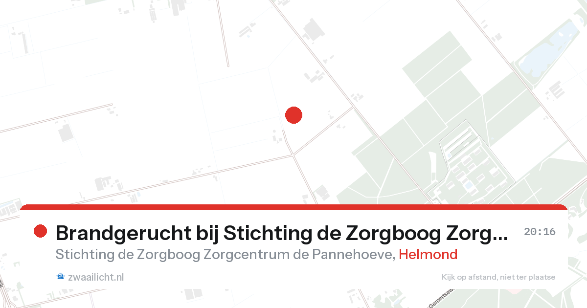 Brandgerucht bij Stichting de Zorgboog Zorgcentrum de Pannehoeve in Helmond — 26 aug 2026
