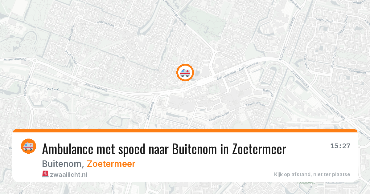 Ambulance met spoed naar Buitenom in Zoetermeer — 17 mrt 2026