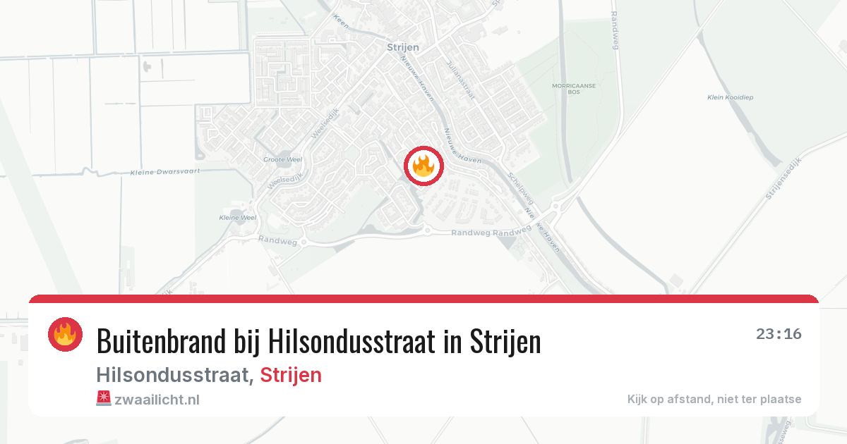 Buitenbrand bij Hilsondusstraat in Strijen — 8 aug 2026