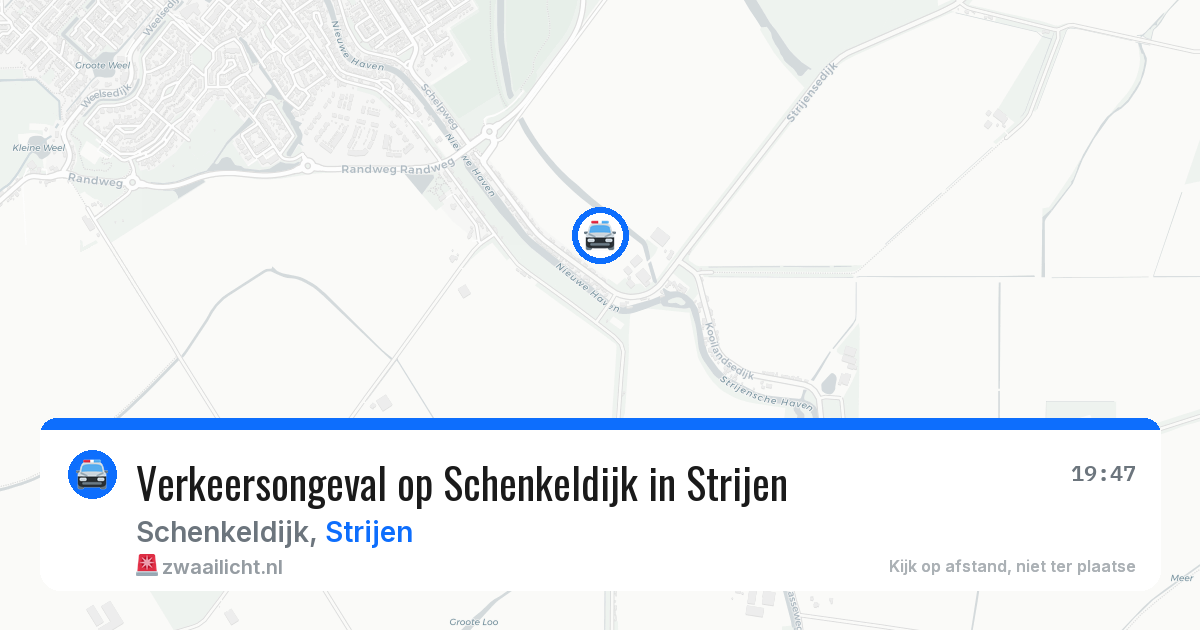 Verkeersongeval op Schenkeldijk in Strijen — 22 mei 2026