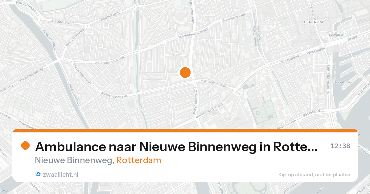 Ambulance naar Nieuwe Binnenweg in Rotterdam — 15 aug 2026