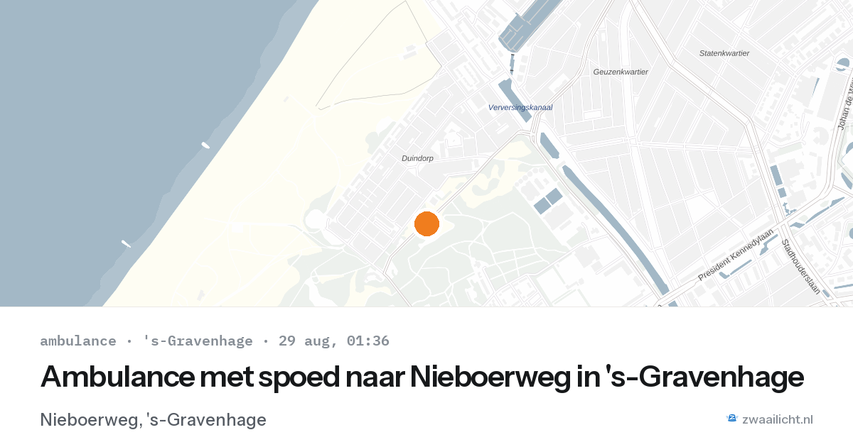 Ambulance met spoed naar Nieboerweg in 's-Gravenhage — 28 aug 2026