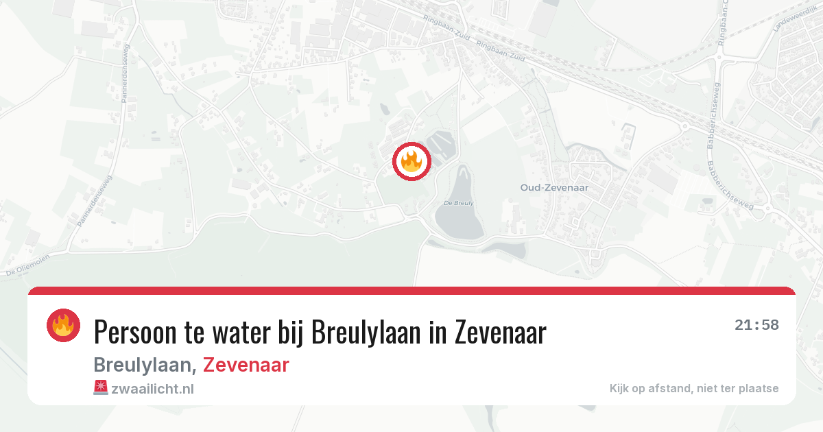 Persoon te water bij Breulylaan in Zevenaar — 27 jul 2026