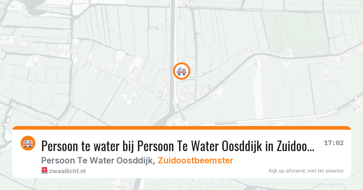 Persoon te water bij Persoon Te Water Oosddijk in Zuidoostbeemster — 19 jun 2026
