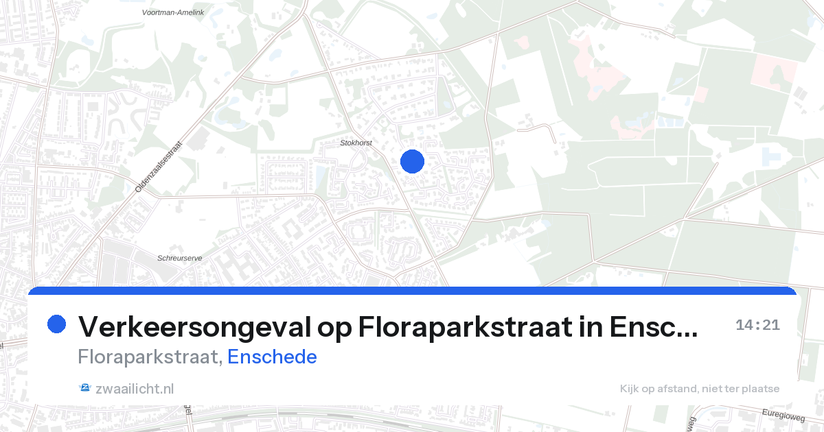 Verkeersongeval op Floraparkstraat in Enschede — 26 aug 2026