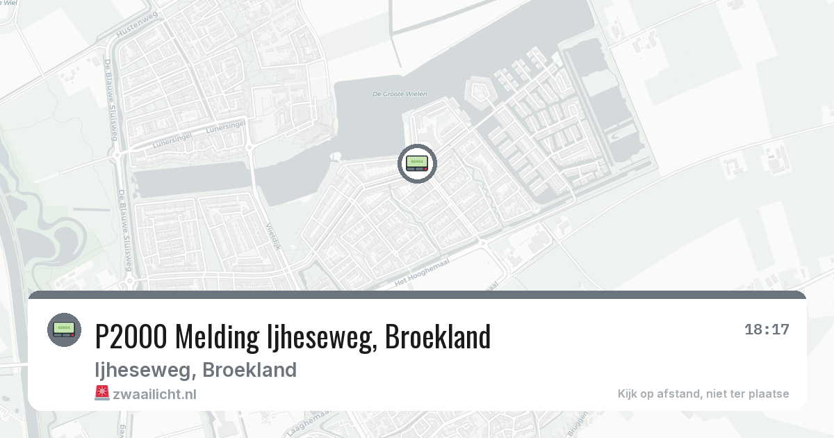 P2000 Melding Ijheseweg, Broekland — 29 mei 2026