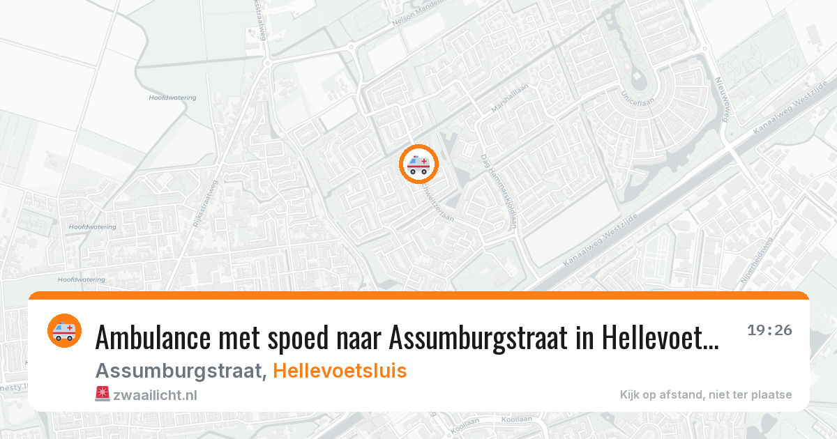 Ambulance met spoed naar Assumburgstraat in Hellevoetsluis — 21 apr 2026