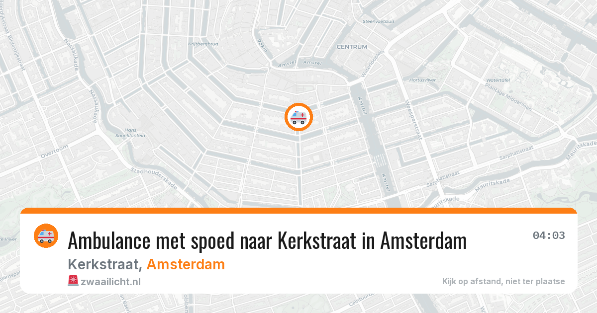 Ambulance met spoed naar Kerkstraat in Amsterdam — 8 aug 2026