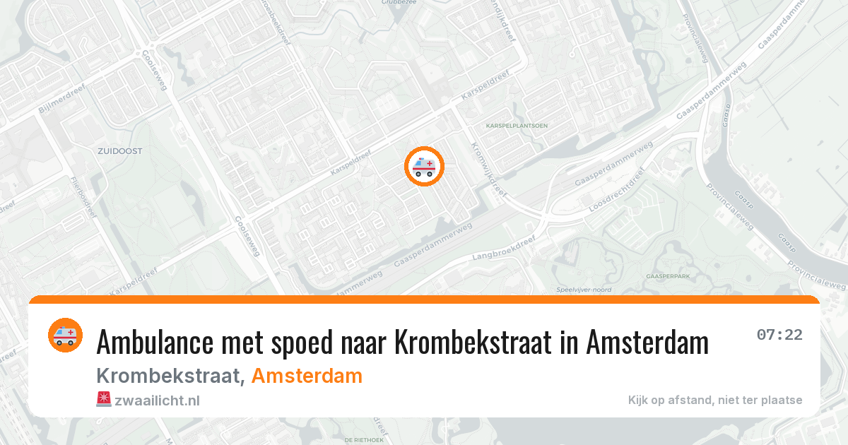 Ambulance met spoed naar Krombekstraat in Amsterdam — 18 mei 2026