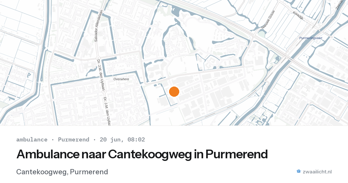Ambulance naar Cantekoogweg in Purmerend — 20 jun 2026