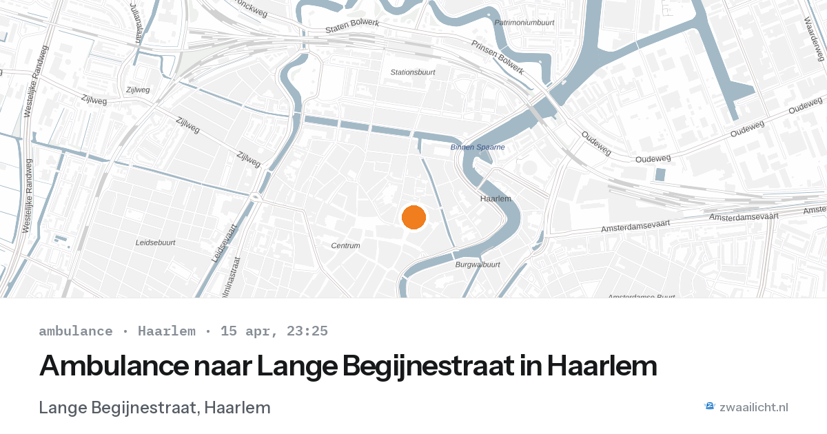 Ambulance naar Lange Begijnestraat in Haarlem — 15 apr 2026