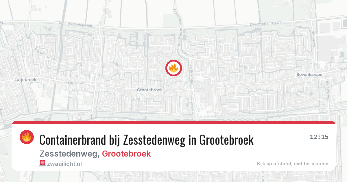 Containerbrand bij Zesstedenweg in Grootebroek — 25 jun 2026