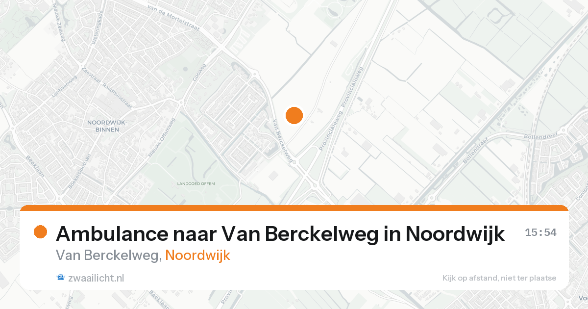 Ambulance naar Van Berckelweg in Noordwijk — 15 aug 2026