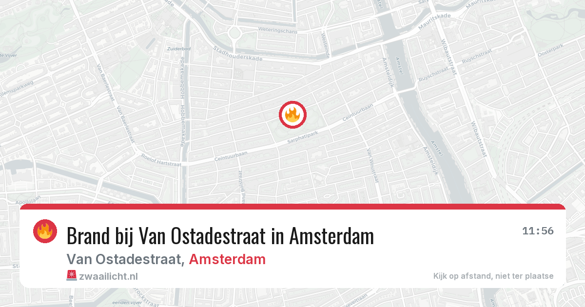 Brand bij Van Ostadestraat in Amsterdam — 11 jun 2026