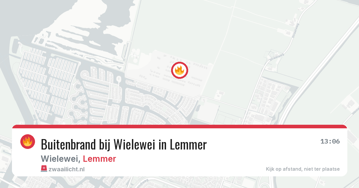 Buitenbrand bij Wielewei in Lemmer — 25 apr 2026