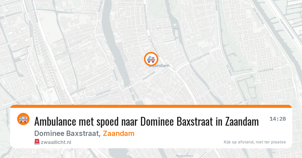 Ambulance met spoed naar Dominee Baxstraat in Zaandam — 18 mei 2026