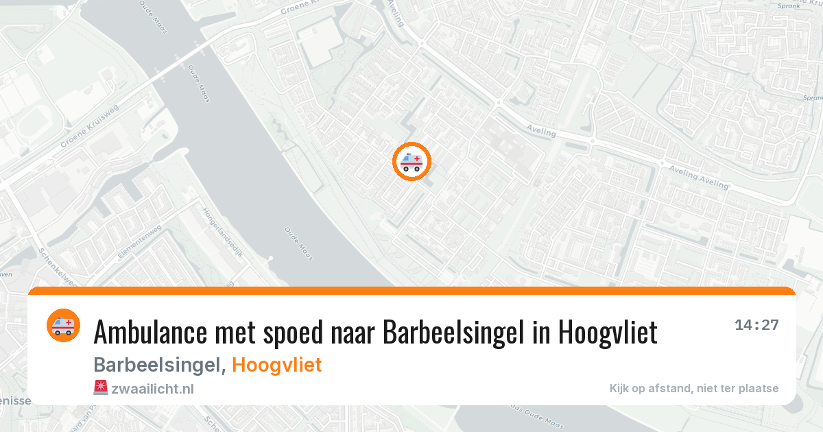 Ambulance met spoed naar Barbeelsingel in Hoogvliet — 6 aug 2026