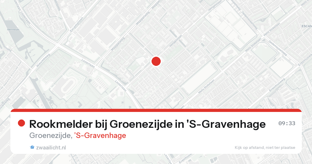 Rookmelder bij Groenezijde in 'S-Gravenhage — 20 aug 2026