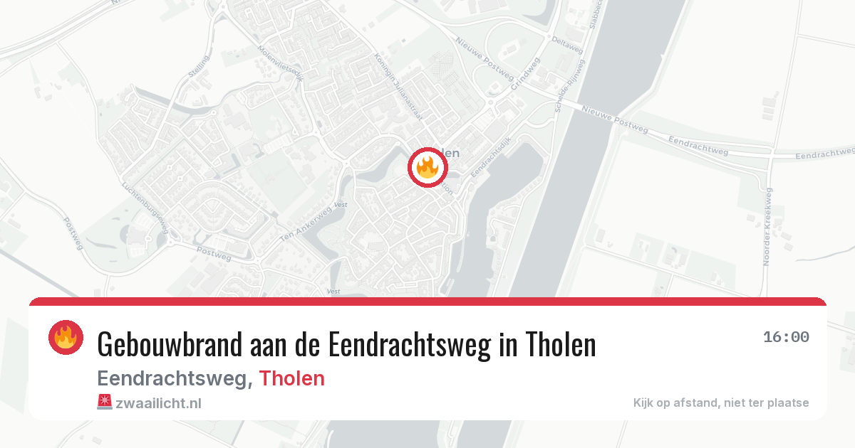 Gebouwbrand aan de Eendrachtsweg in Tholen — 6 mei 2026