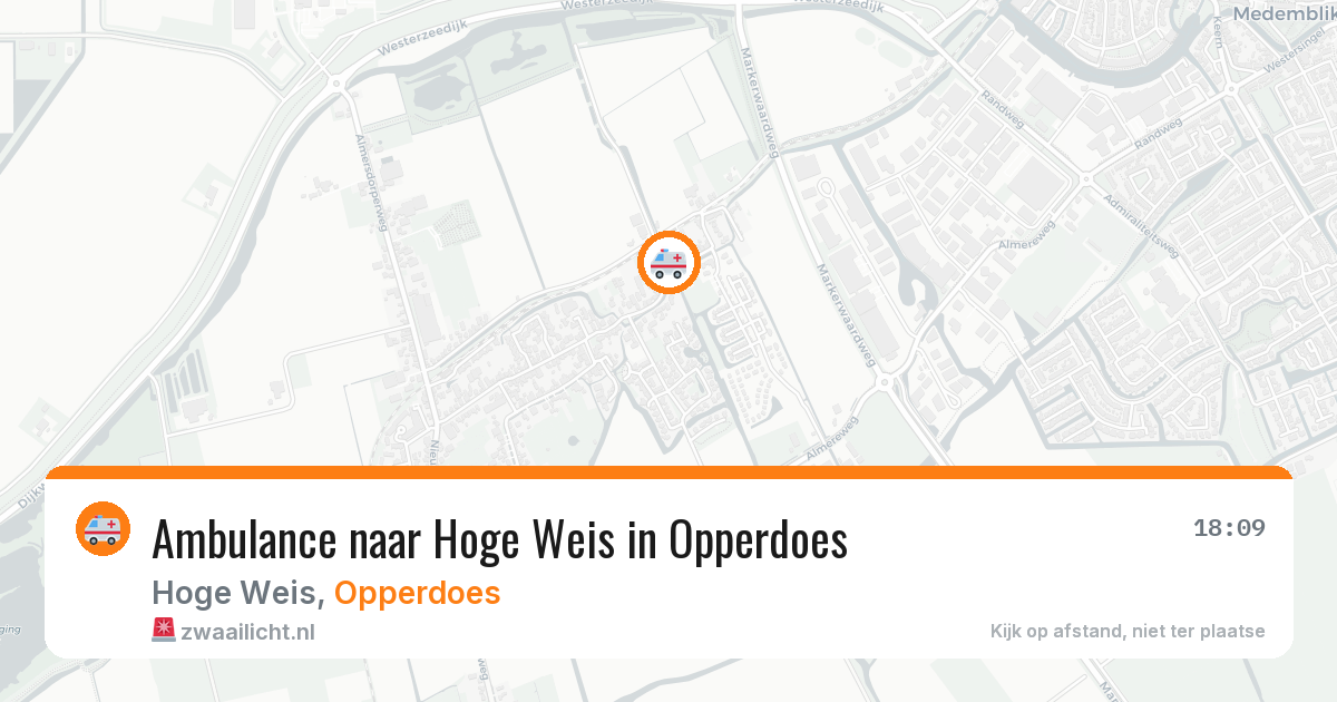 Ambulance naar Hoge Weis in Opperdoes — 9 aug 2026