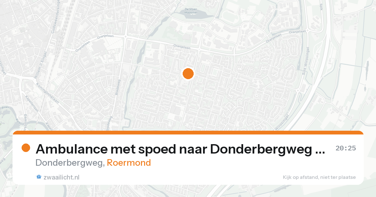 Ambulance met spoed naar Donderbergweg in Roermond — 25 aug 2026
