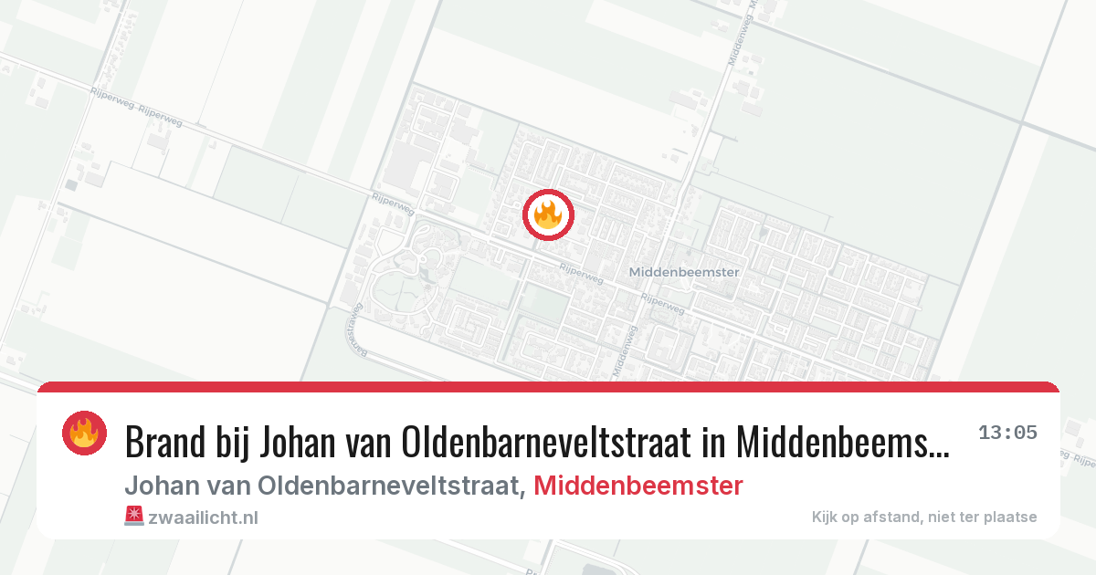 Brand bij Johan van Oldenbarneveltstraat in Middenbeemster — 3 apr 2026