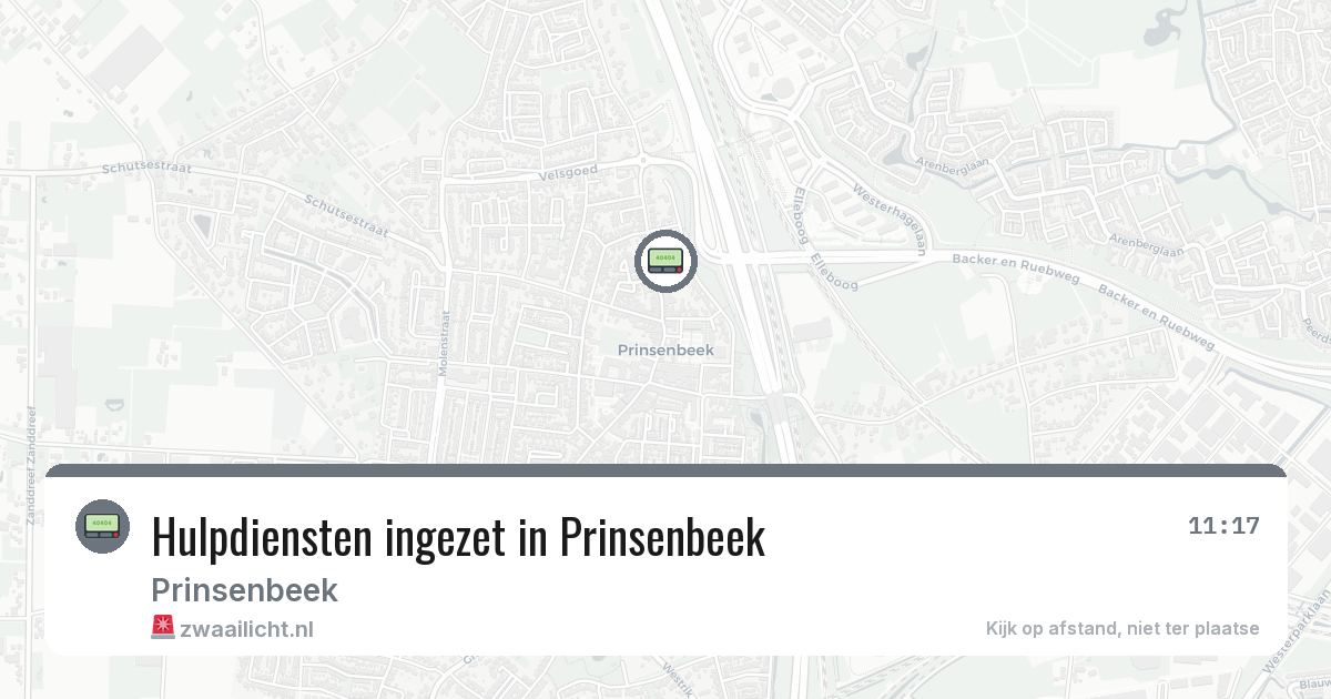 Hulpdiensten ingezet in Prinsenbeek — 1 aug 2026 | 🚨 Zwaailicht.nl
