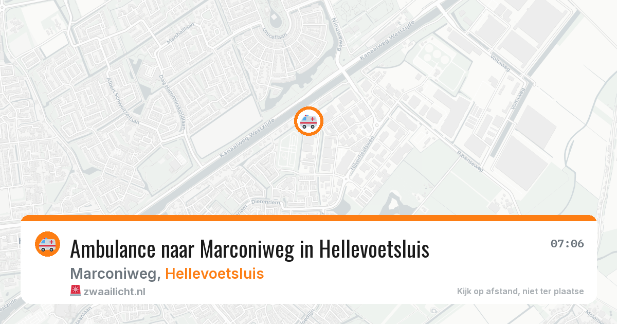 Ambulance naar Marconiweg in Hellevoetsluis — 7 jun 2026