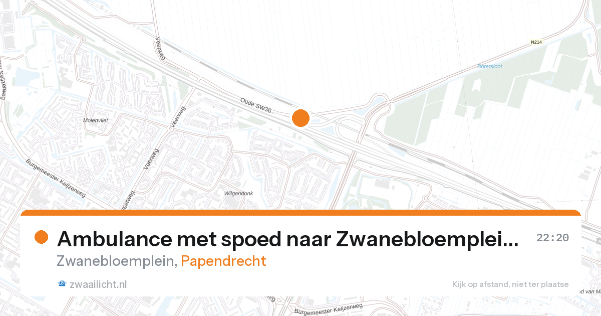 Ambulance met spoed naar Zwanebloemplein in Papendrecht — 13 jun 2026