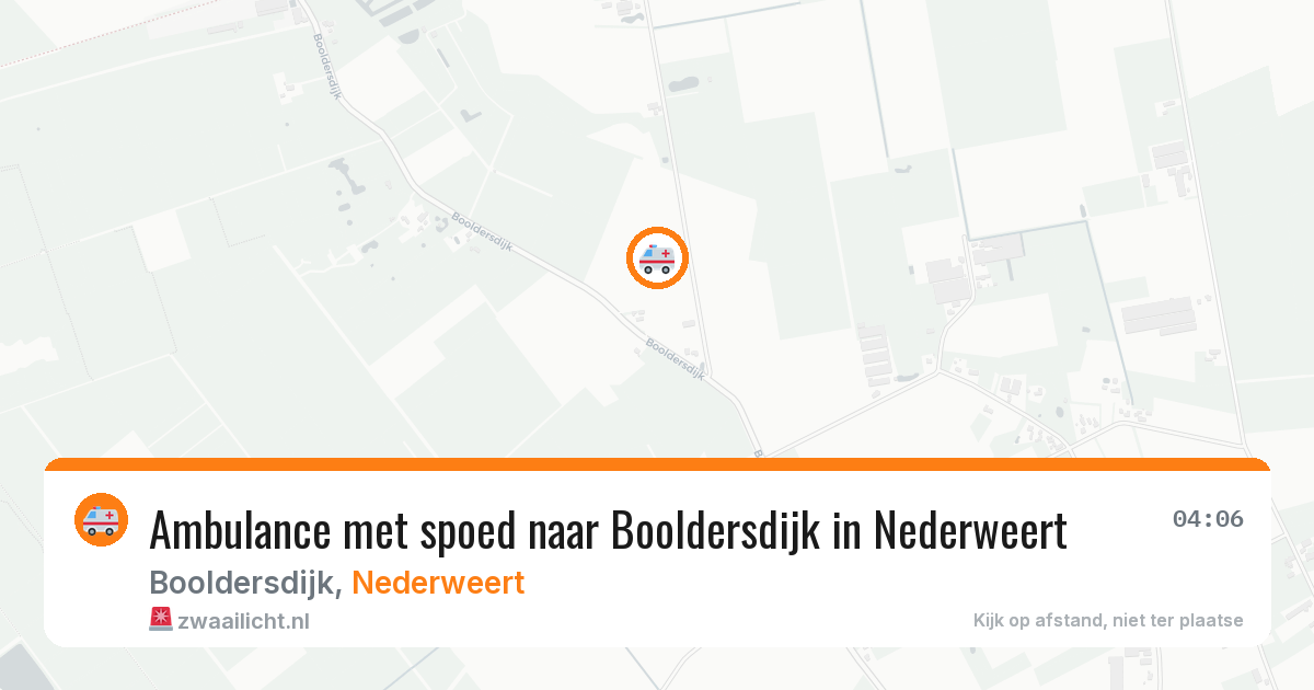 Ambulance met spoed naar Booldersdijk in Nederweert — 4 aug 2026