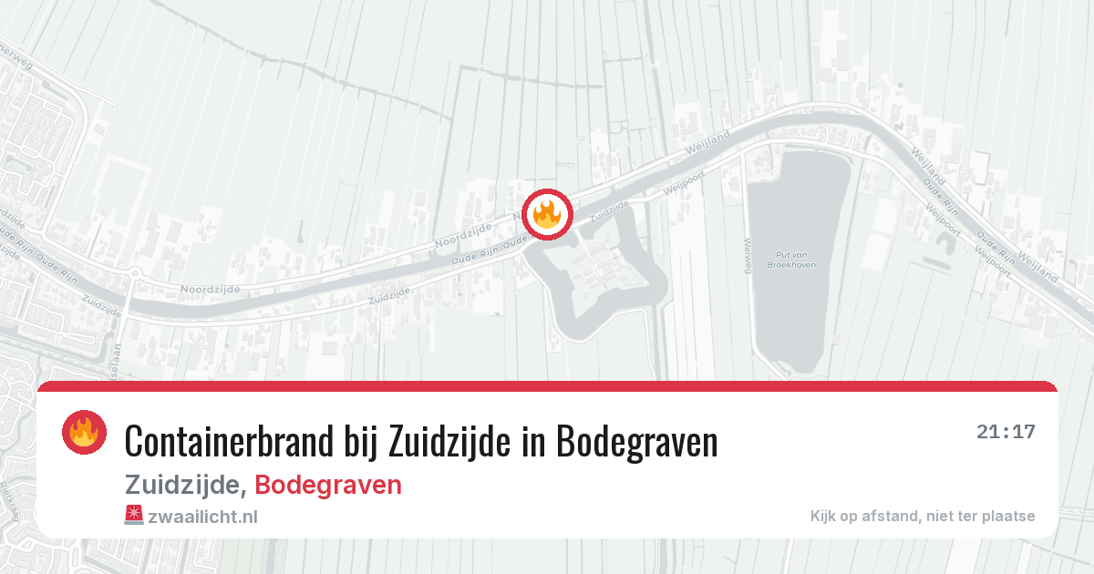 Containerbrand bij Zuidzijde in Bodegraven — 18 jun 2026