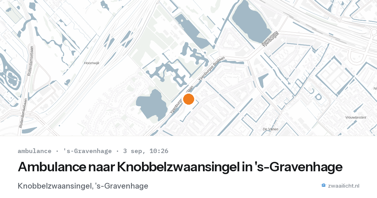 Ambulance naar Knobbelzwaansingel in 's-Gravenhage — 3 sep 2026