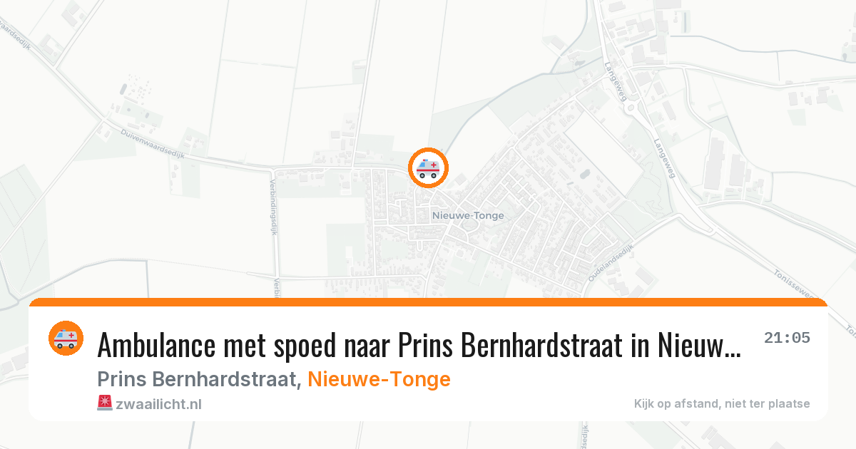 Ambulance met spoed naar Prins Bernhardstraat in Nieuwe-Tonge — 29 jun 2026