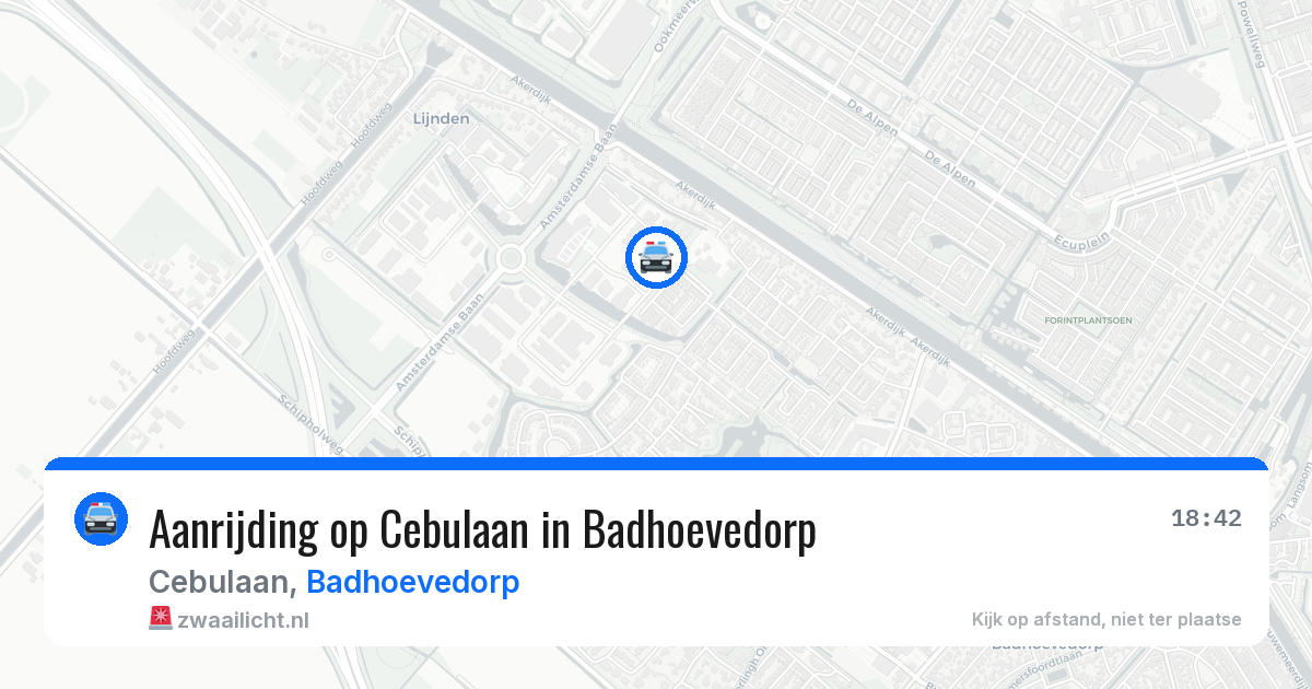 Aanrijding op Cebulaan in Badhoevedorp — 28 mei 2026