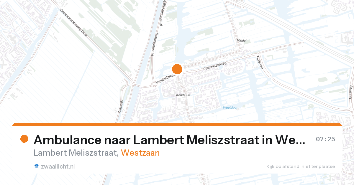 Ambulance naar Lambert Meliszstraat in Westzaan — 9 jun 2026
